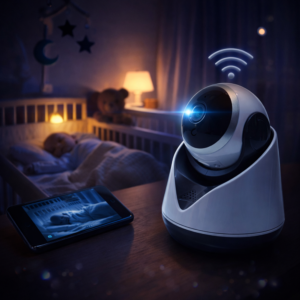 Veltrix okos babafigyelő és biztonsági kamera – WiFi-s HD vezeték nélküli mobilról vezérelhető megfigyelő kamera beltéri használatra (BBV) - Image 3