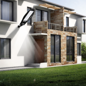 Voltaris W779A napelemes LED utcai lámpa – kültéri mozgásérzékelős, vízálló, távirányítós biztonsági reflektor (FXI) - Image 3