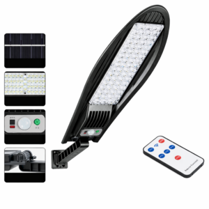 Voltaris W779A napelemes LED utcai lámpa – kültéri mozgásérzékelős, vízálló, távirányítós biztonsági reflektor (FXI) - Image 4