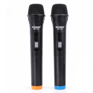 WEISRE DM-2206 vezeték nélküli mikrofon szett – 2 db karaoke mikrofon, jack vevővel, tiszta hangzás (BBD) - Image 5