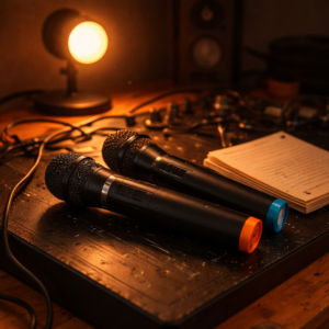 WEISRE DM-2206 vezeték nélküli mikrofon szett – 2 db karaoke mikrofon, jack vevővel, tiszta hangzás (BBD) - Image 4