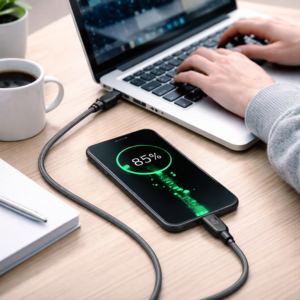 XHUA X186 USB-C szilikon töltőkábel – puha, hajlékony USB-C adatkábel gyorstöltéshez (BBD) - Image 4