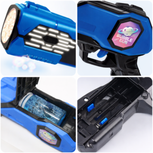 Aquablast automata buborékfújó gép gyerekeknek LED világítással és buborékfolyadékkal, kék (BBJ) - Image 3