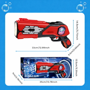 Aquablast automata buborékfújó gép gyerekeknek LED világítással és buborékfolyadékkal, piros (BBJ) - Image 5