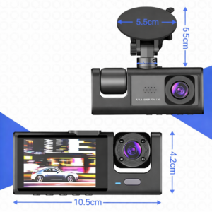 DriveGuard 3 kamerás autós menetrögzítő kamera – hurokrögzítéssel és éjjellátó móddal (BBD) - Image 5