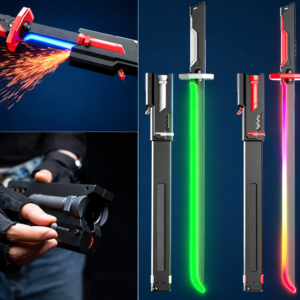 Flint Battle Blade LED katana kard – füst- és szikraeffektes világító játék kard, hanghatással (BBJ) - Image 5