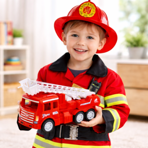 IgniTruck szirénázó és világító tűzoltó autó játék – 6 kerekű mentő jármű hang- és fényhatásokkal gyerekeknek (BBJ) - Image 2