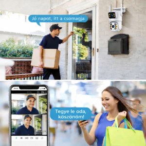 Immax NEO okos kültéri biztonsági kamera – dupla szenzoros WiFi PTZ kamera 355° forgatás, 2×2MP ONVIF támogatással (BBD) - Image 3