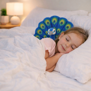 Kék páva formájú plüss párna – dekoratív, puha díszpárna lakásdekorációhoz és ajándéknak (BBJ) - Image 5