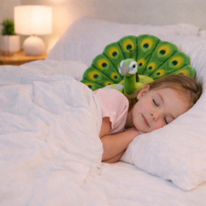 Zöld páva formájú plüss párna – dekoratív, puha díszpárna lakásdekorációhoz és ajándéknak (BBJ) - Image 5