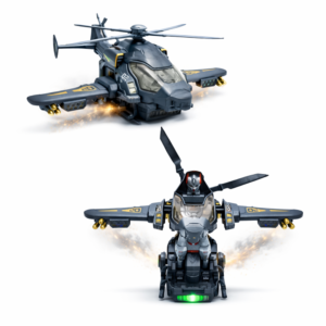 RoboChopper transformer helikopter – átalakuló robot játék LED fénnyel és hanggal (BBJ) - Image 1