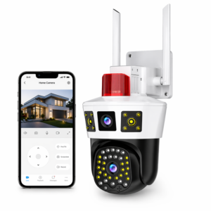 LunariSo WiFi + 4G okos biztonsági kamera szirénával – 360° forgatható IP kamera humán mozgásérzékeléssel, kétirányú hanggal és mobilos vezérléssel CAM360-005 (BBL)