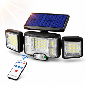 Napelemes LED lámpa 192 LED – mozgásérzékelős kültéri fali lámpa távirányítóval JD-2192A (BBD)