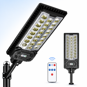 Napelemes utcai LED lámpa 888 LED – mozgásérzékelős kültéri reflektor távirányítóval IP66 W7114-3 (BBD)