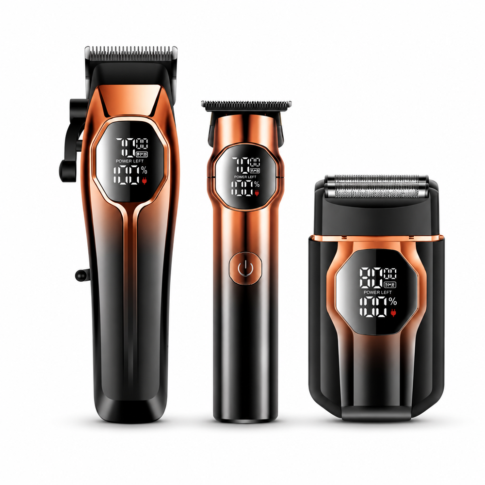 Daling DL-9308 3 az 1-ben grooming szett digitális kijelzővel – hajvágó, trimmer és borotva készlet (BBD) 1